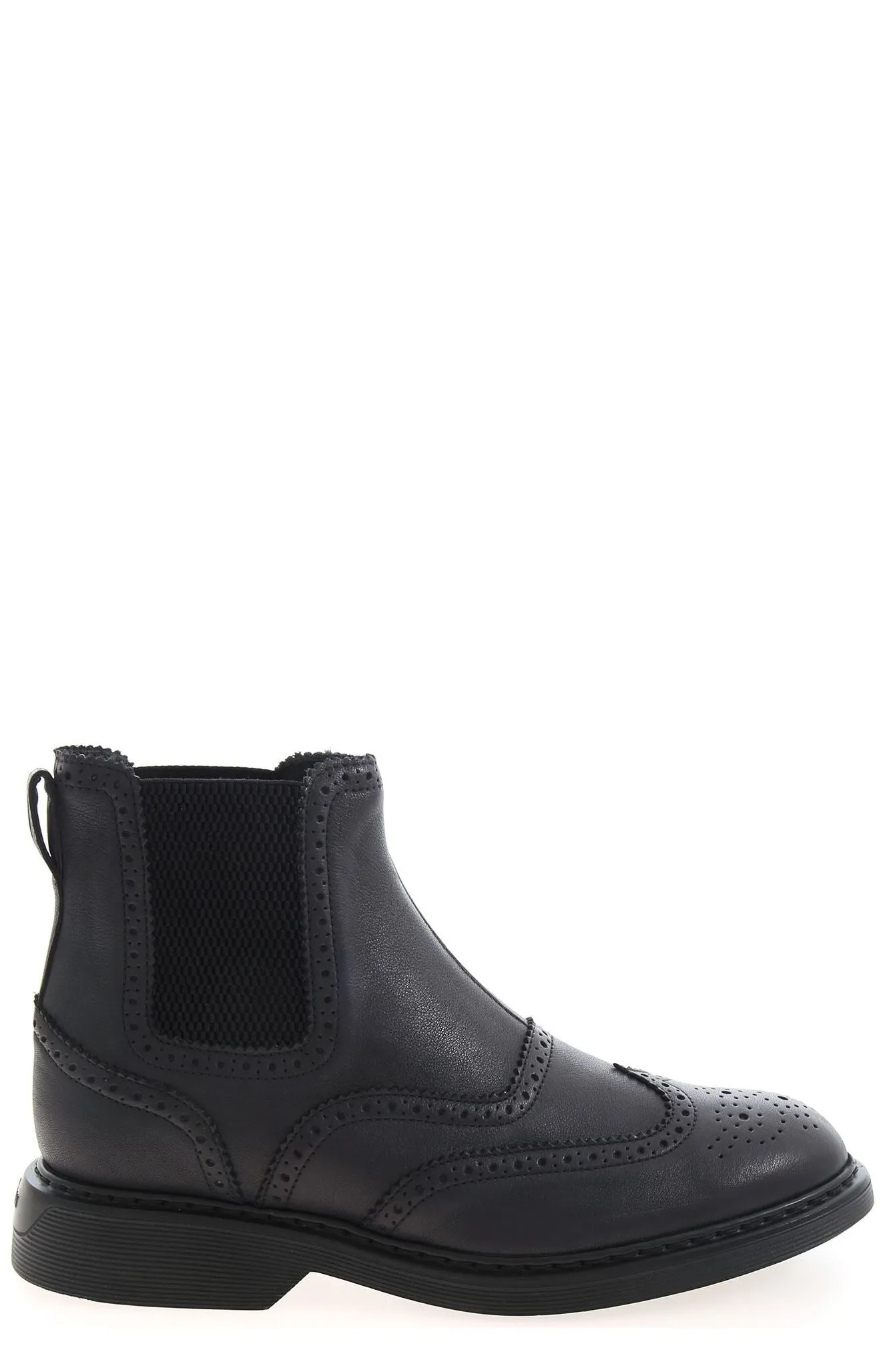 Hogan Perforated-Detailed Ankle Boots