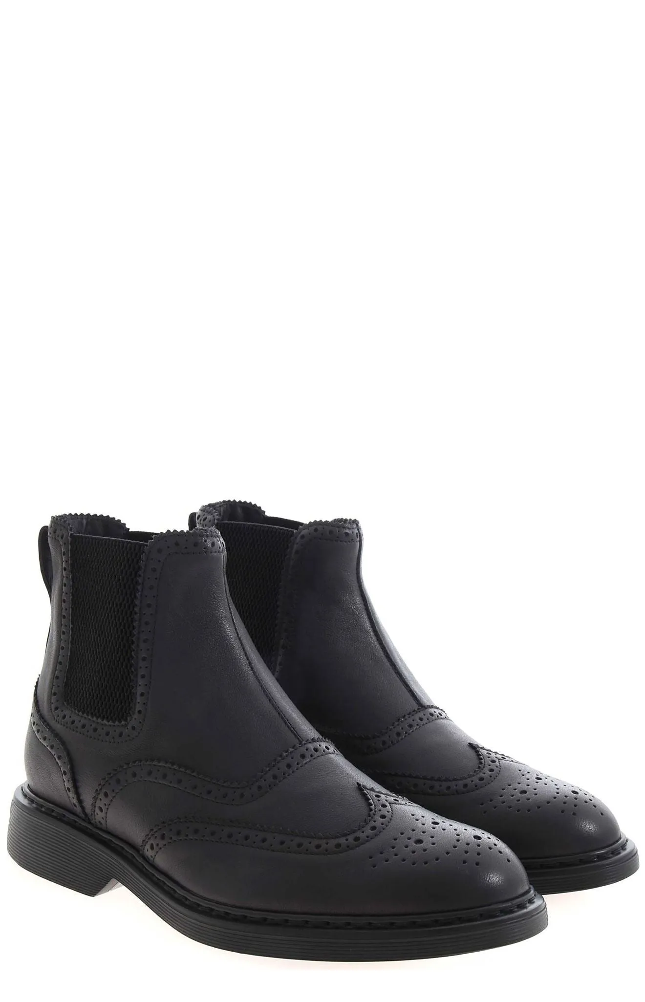 Hogan Perforated-Detailed Ankle Boots