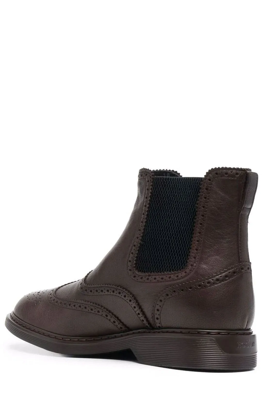 Hogan Perforated-Detailed Ankle Boots