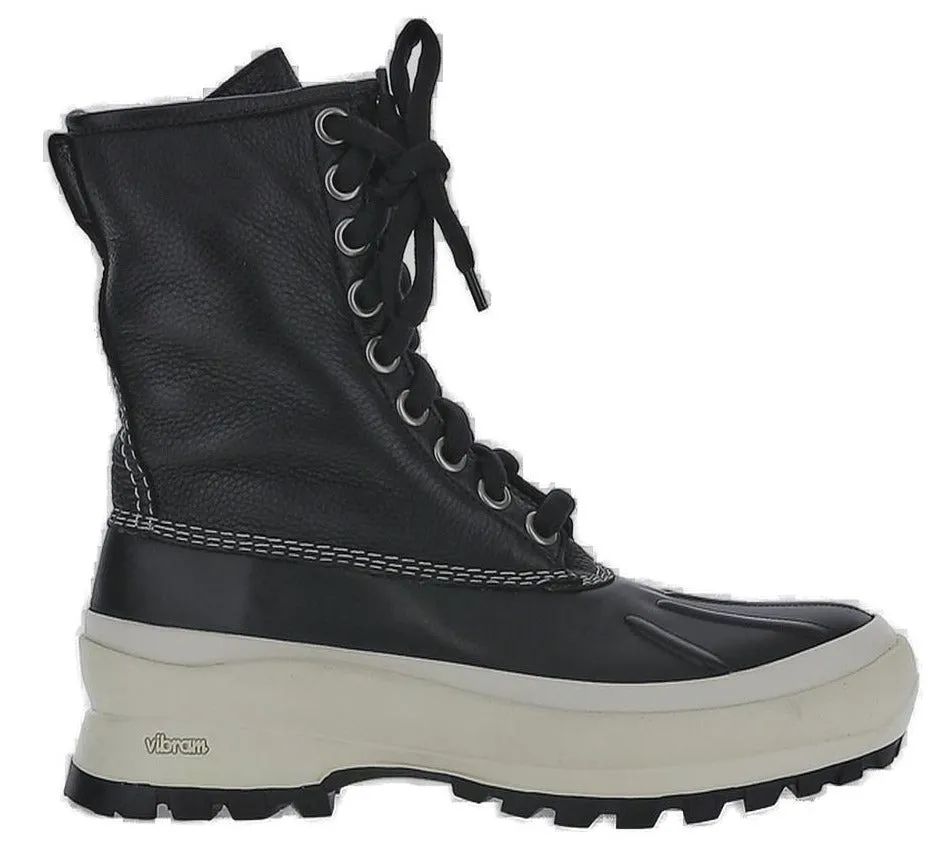 Jil Sander Contrast Stitching Lace-Up Boots