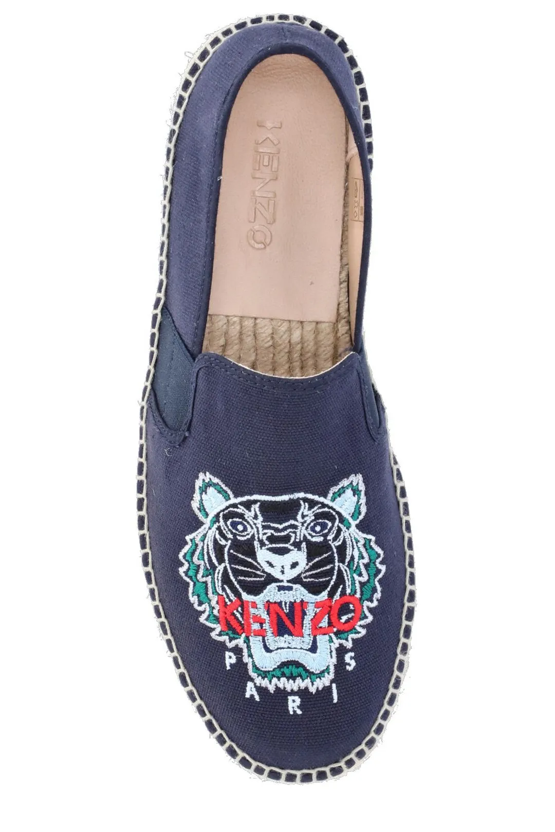 Kenzo Tiger Embroidered Round Toe Espadrilles