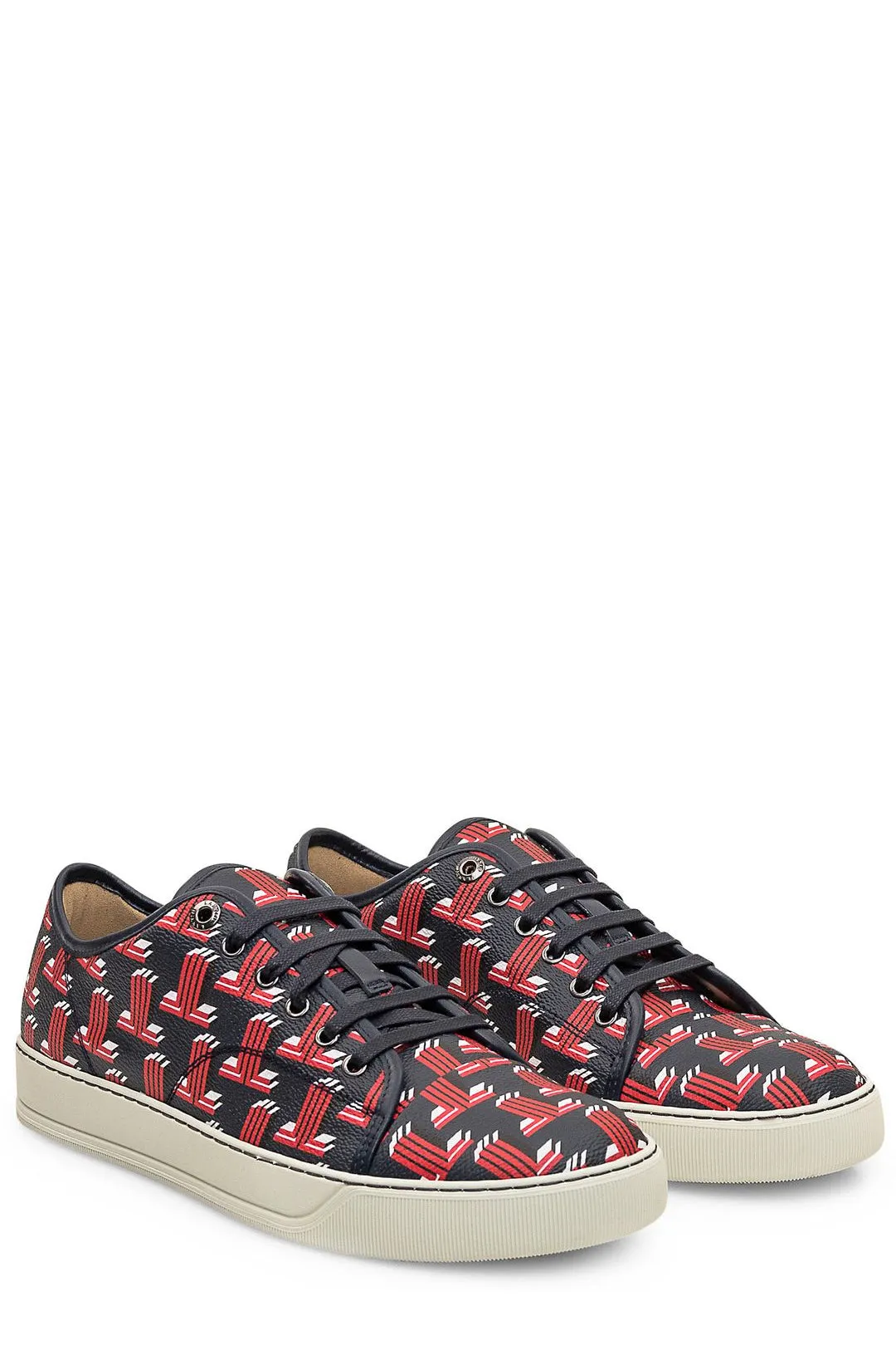Lanvin Monogram Print Lace-Up Sneakers