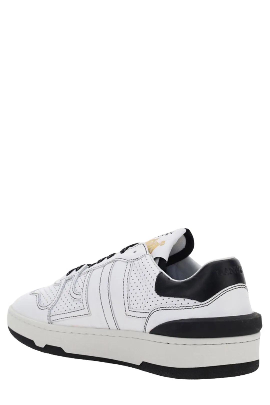 Lanvin Perforated-Panel Low-Top Sneakers