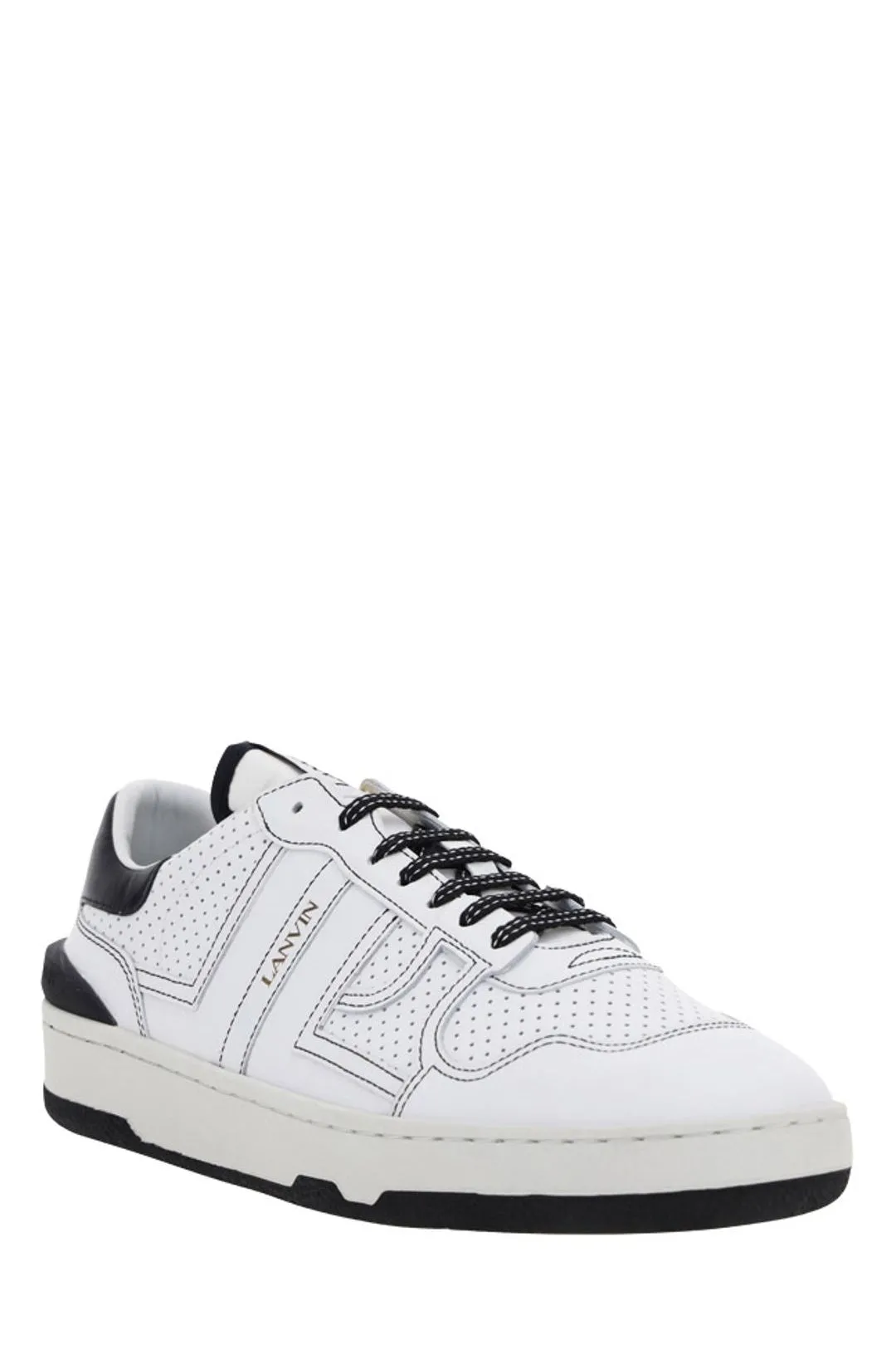 Lanvin Perforated-Panel Low-Top Sneakers