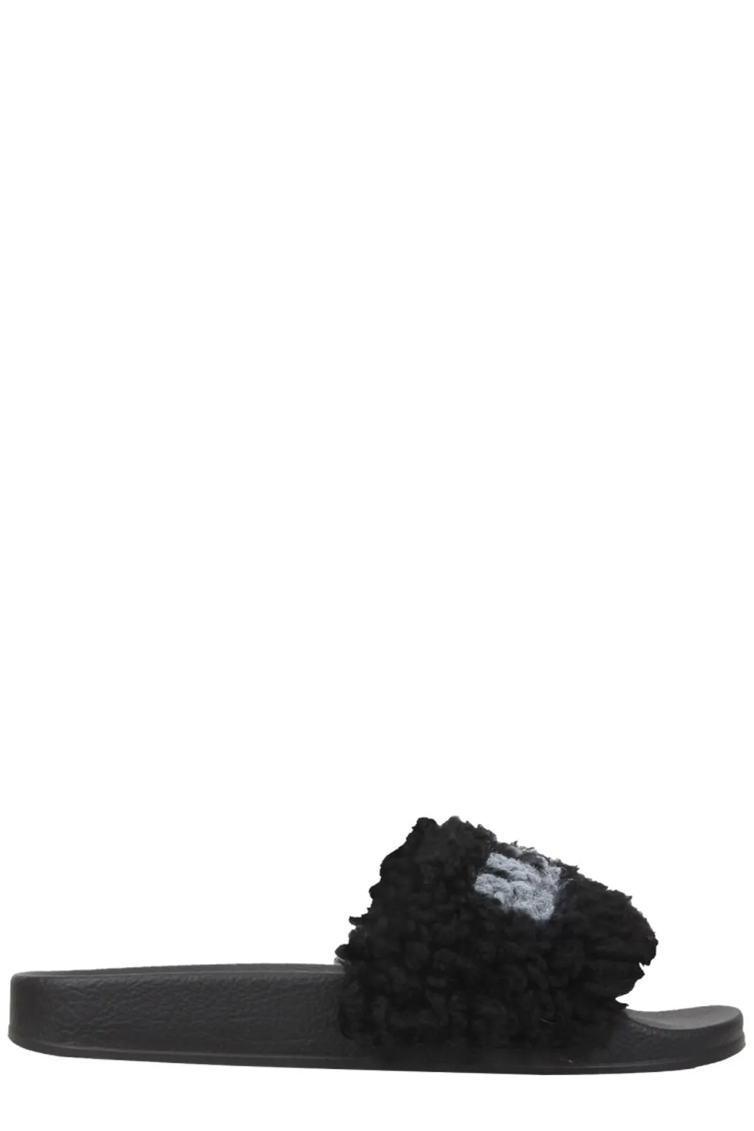 Marni Logo Print Shearling Slide Sandals