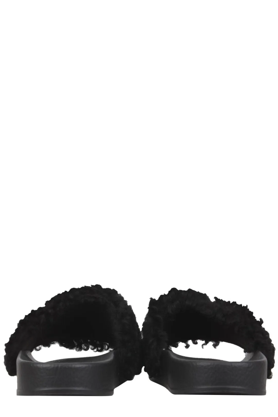 Marni Logo Print Shearling Slide Sandals
