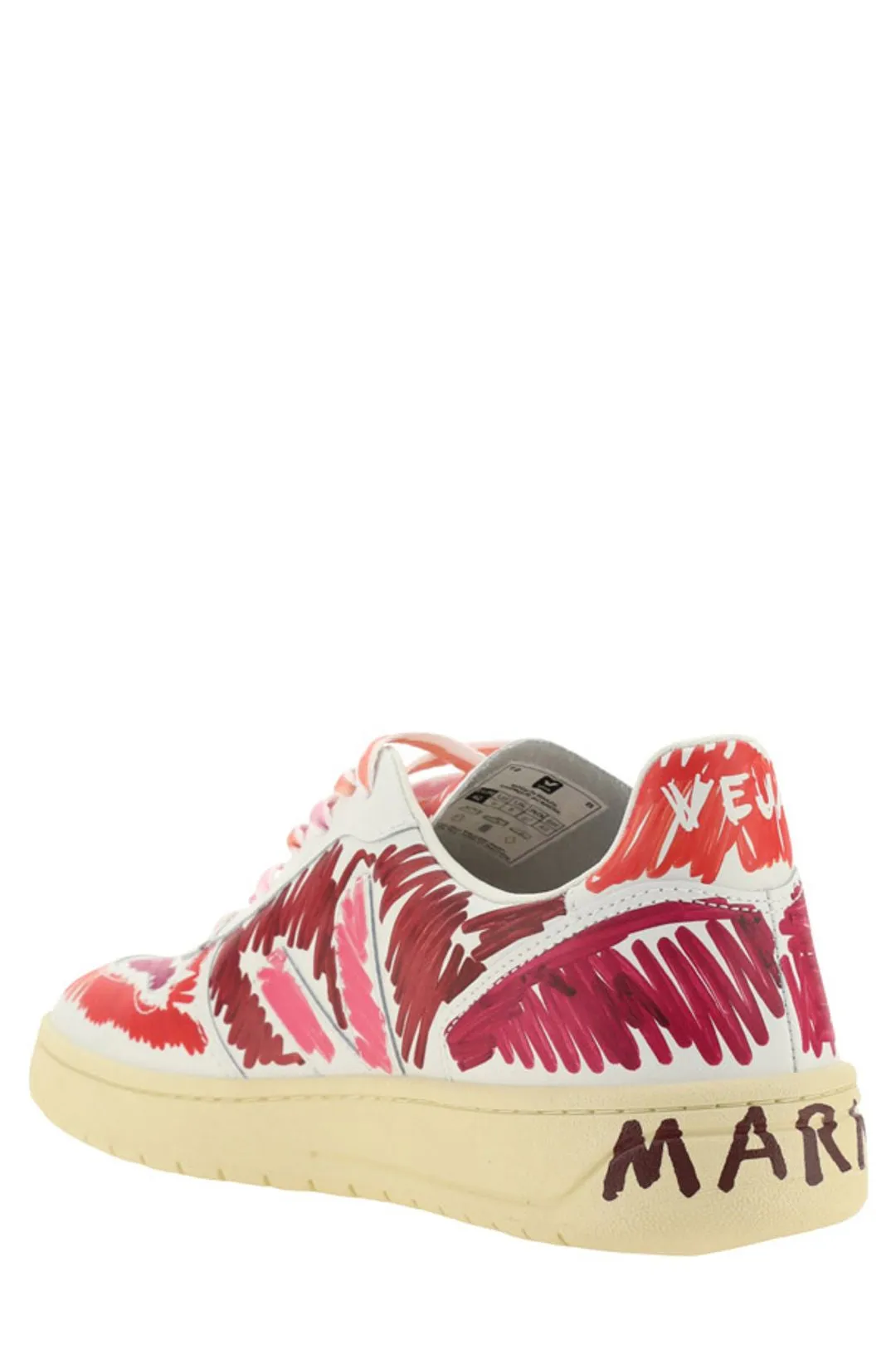 Marni Marker Effect Lace-Up Sneakers