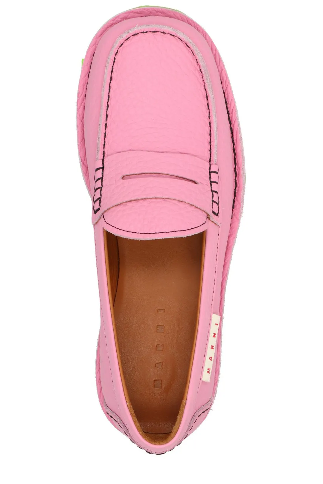 Marni Round Toe Slip-On Loafers