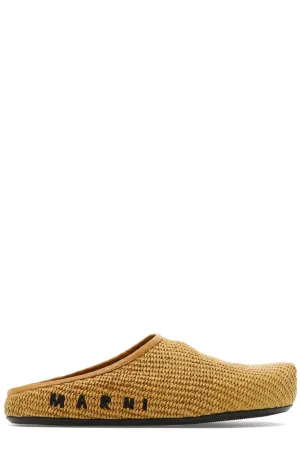Marni Sabot Logo Embroidered Mules