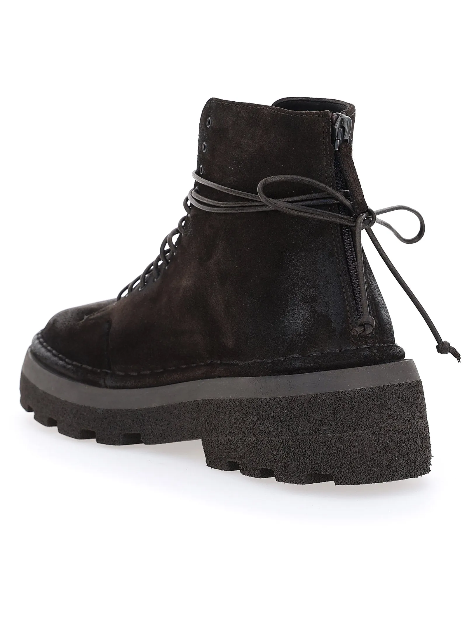 Marsll Ridged Sole Lace-Up Boots