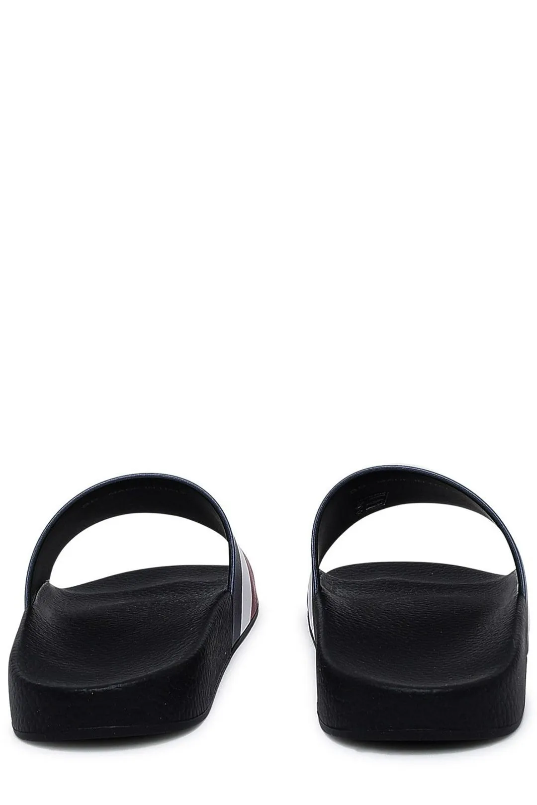 Moncler Logo Embossed Striped Slip-On Slides