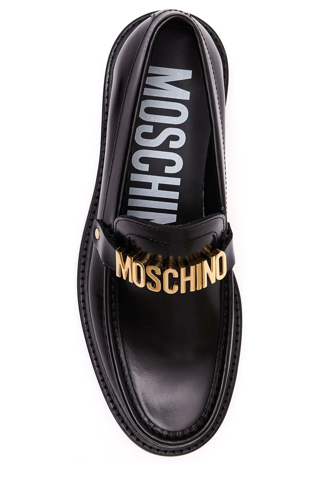 Moschino Lettering Logo Slip-On Loafers