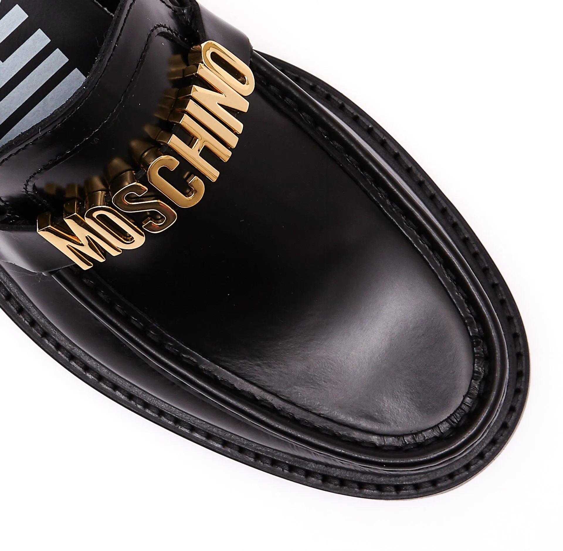 Moschino Lettering Logo Slip-On Loafers