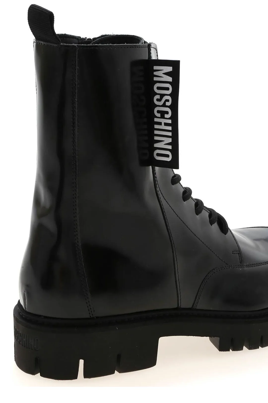 Moschino Logo Detailed Ankle Boots