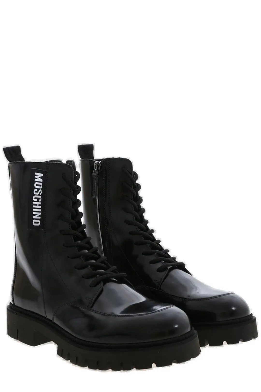 Moschino Logo Detailed Ankle Boots