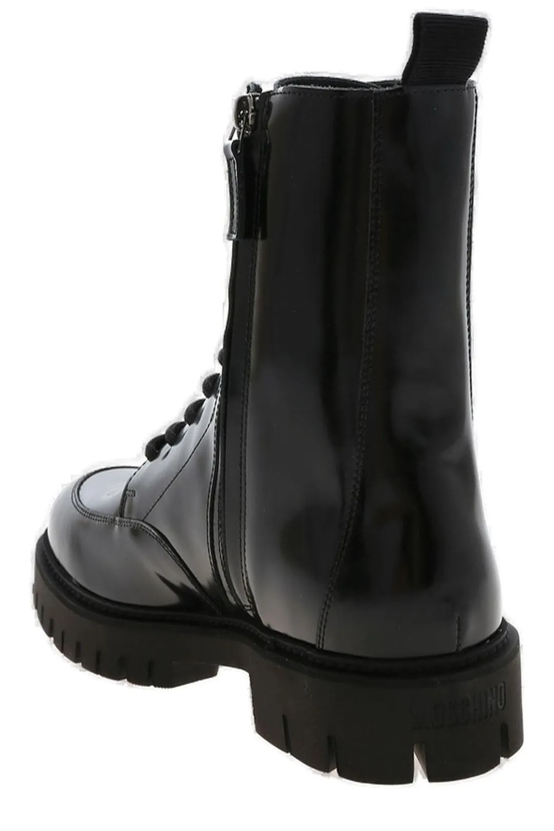 Moschino Logo Detailed Ankle Boots