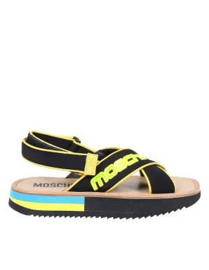 Moschino Logo Detailed Crossover Strap Sandals