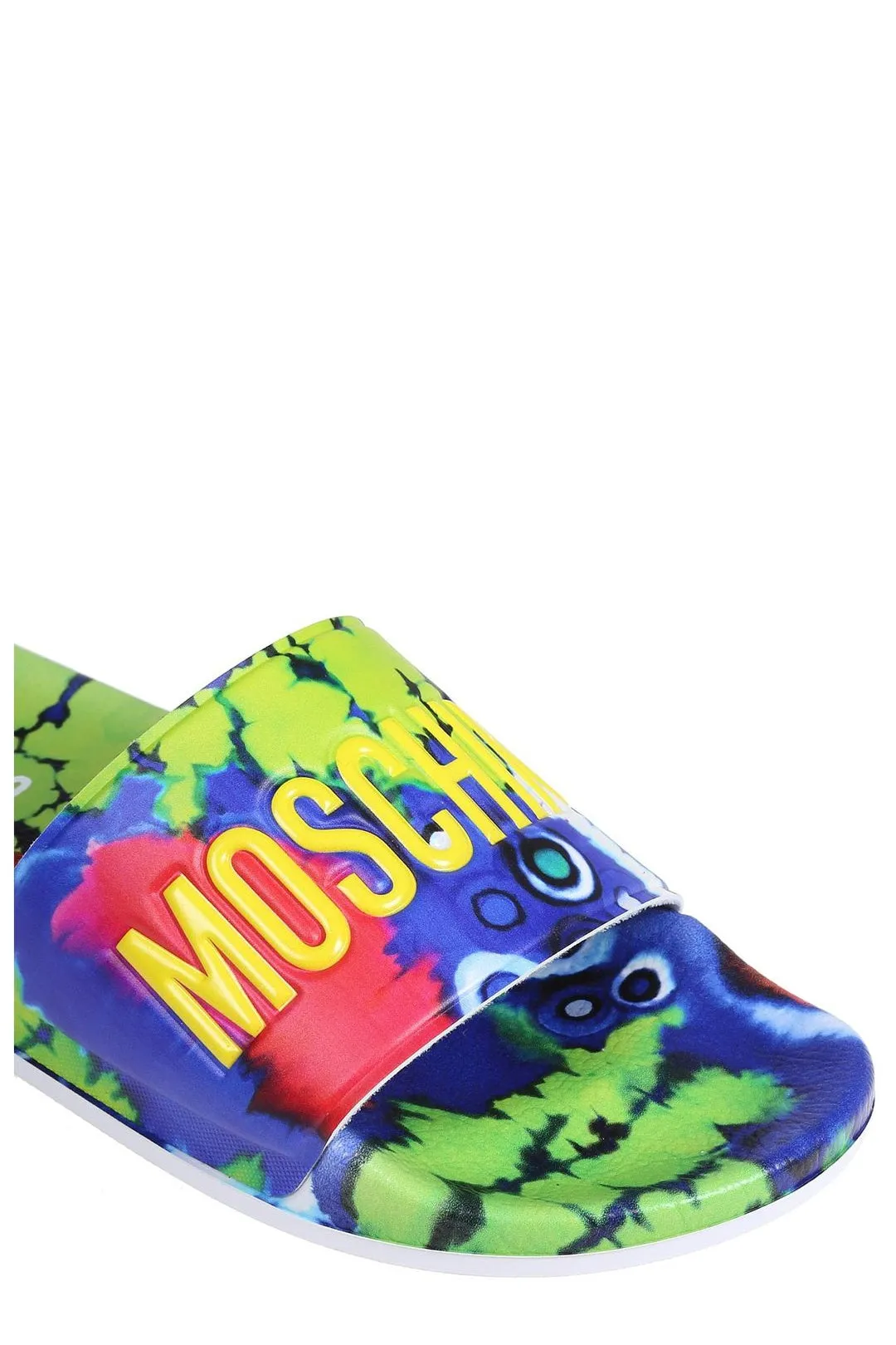Moschino Logo Embossed Open-Toe Slides
