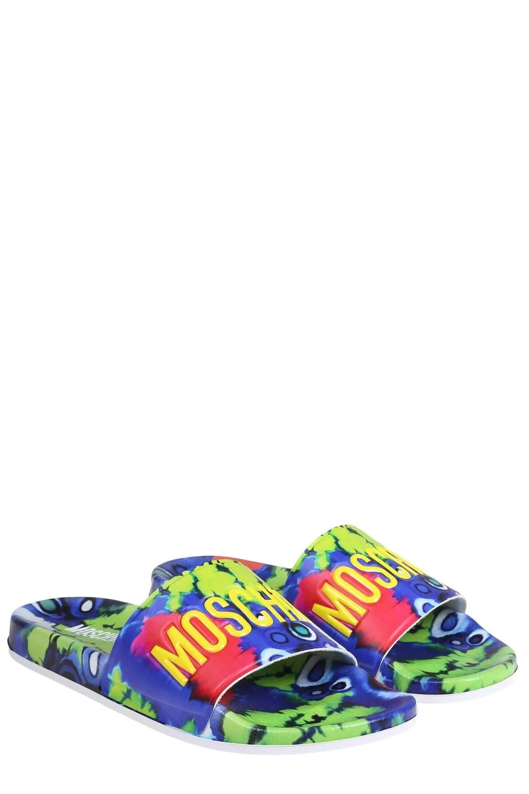 Moschino Logo Embossed Open-Toe Slides