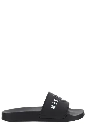 Moschino Logo Embossed Pool Slides