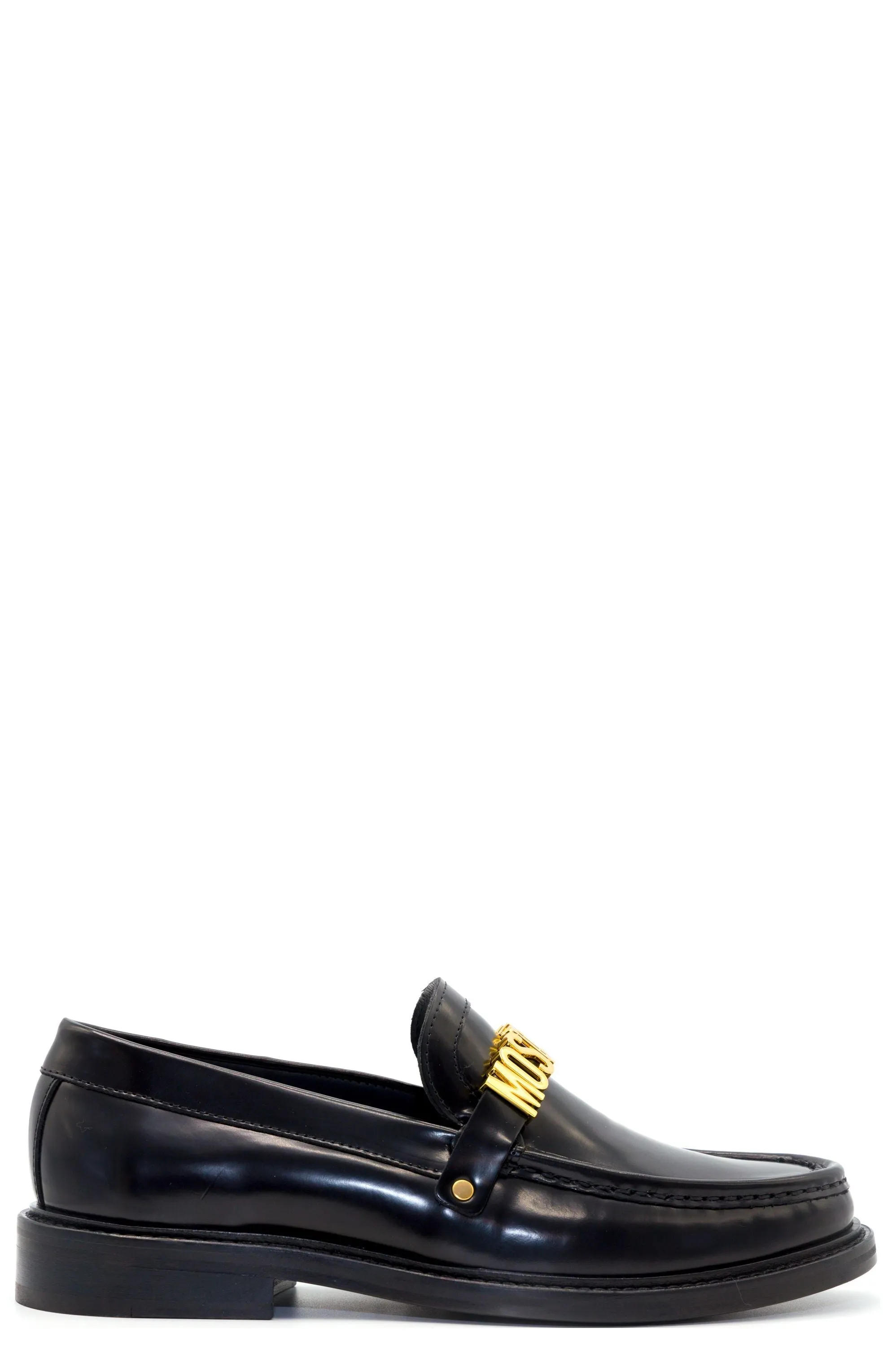 Moschino Logo Lettering Slip-On Loafers