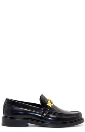 Moschino Logo Lettering Slip-On Loafers