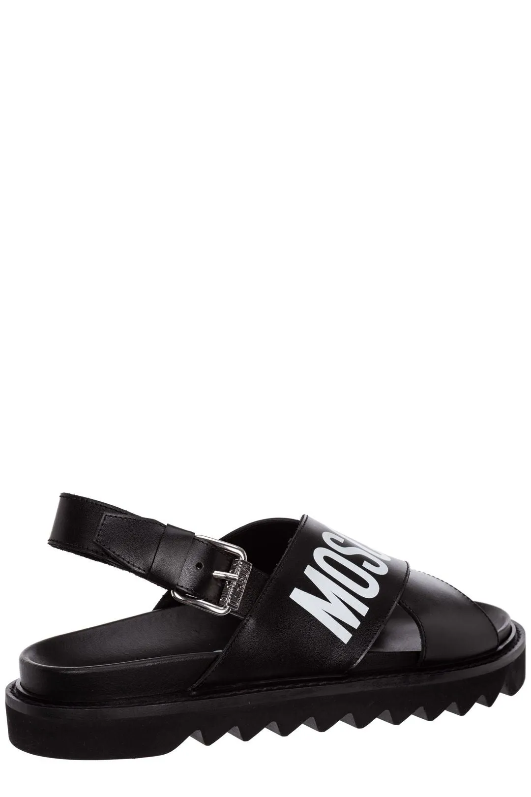 Moschino Logo Printed Cross Sandals