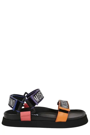 Moschino Logo Tape Open Toe Sandals