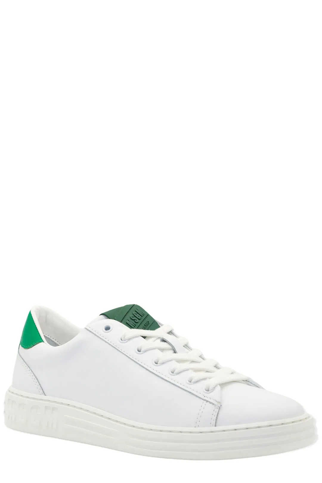 MSGM Slogan Print Lace-Up Sneakers