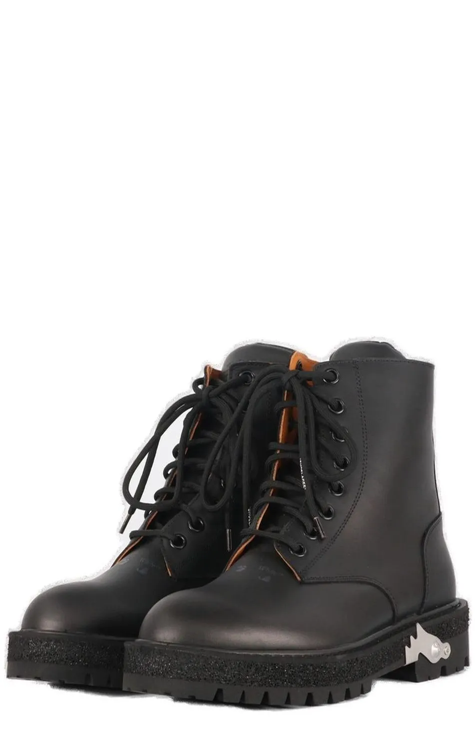 Off-White Metallic-Detail Combat Boots