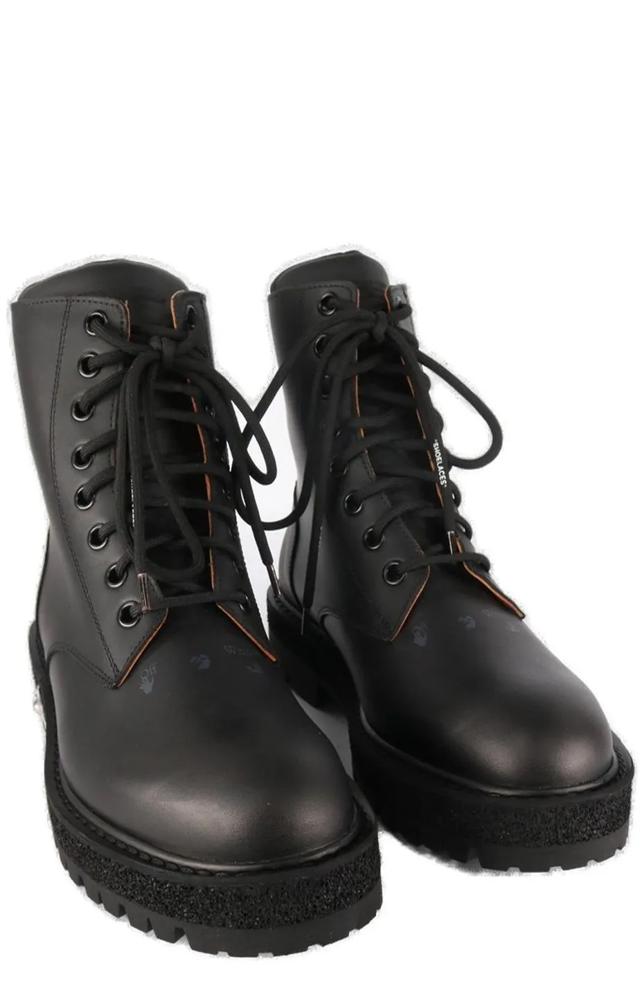 Off-White Metallic-Detail Combat Boots