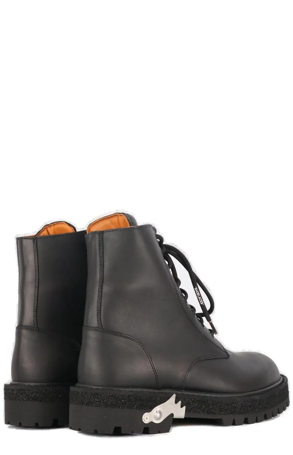 Off-White Metallic-Detail Combat Boots