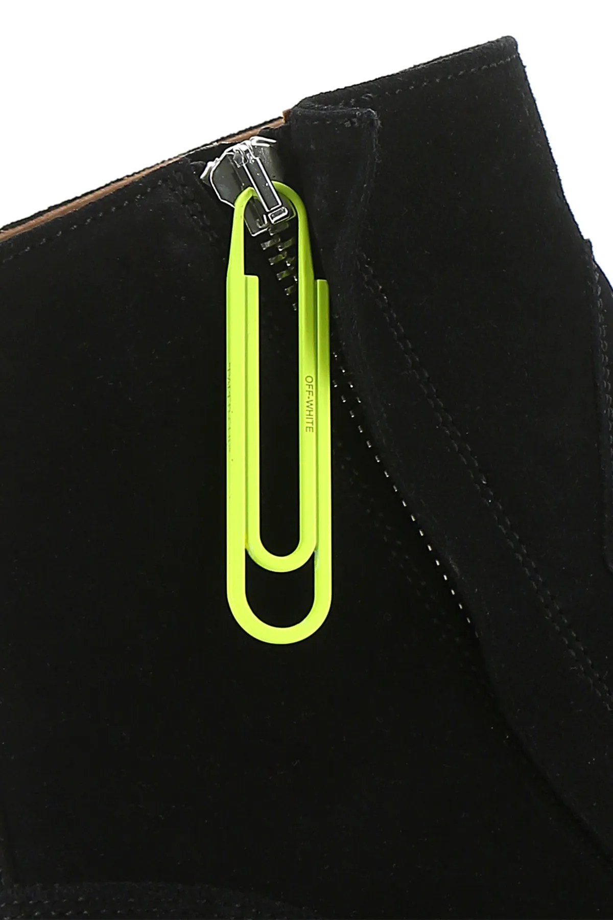 Off-White Paper Clip Zipped Ankle Boots