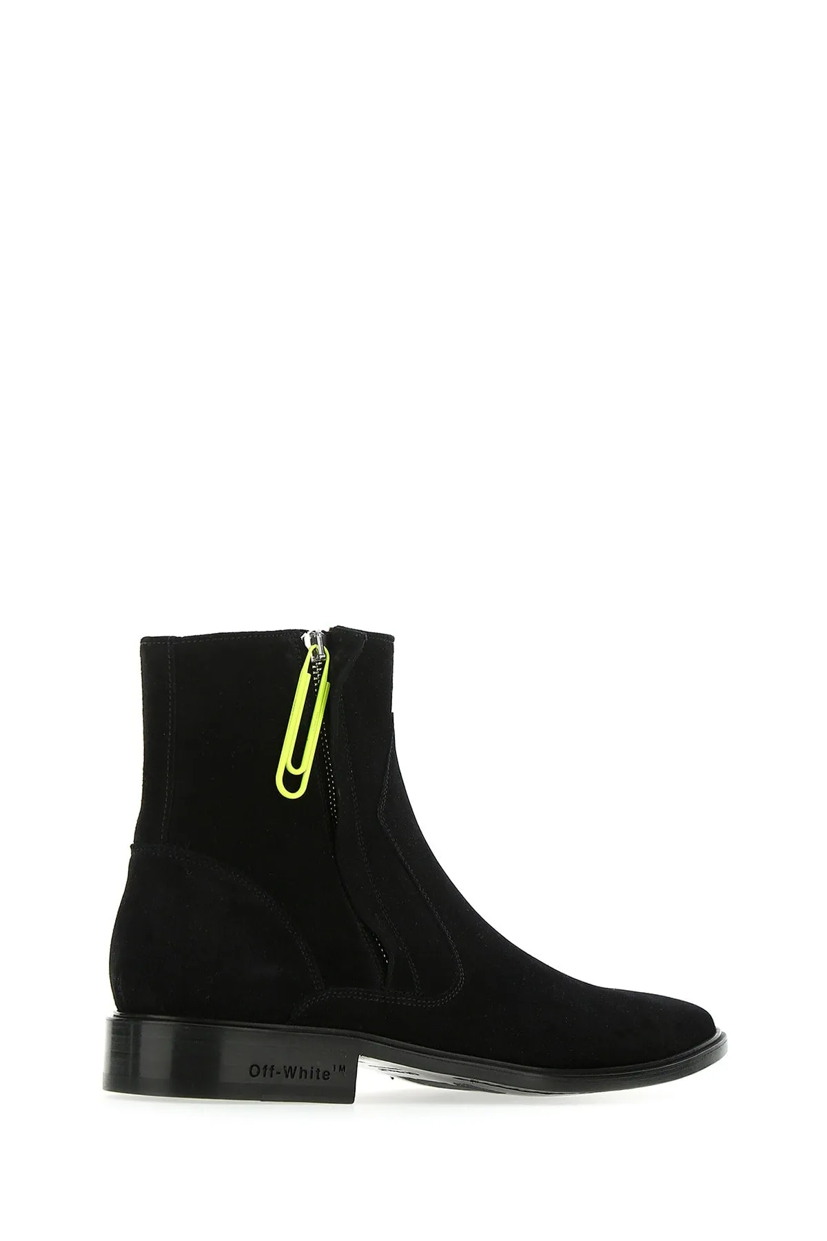 Off-White Paper Clip Zipped Ankle Boots
