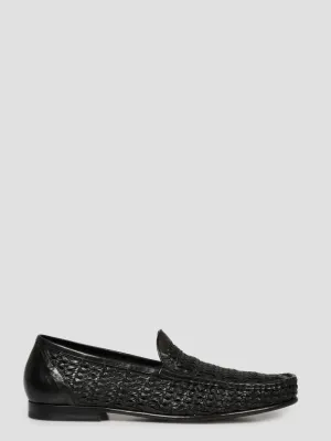 Officine Creative Woven Round Toe Loafers