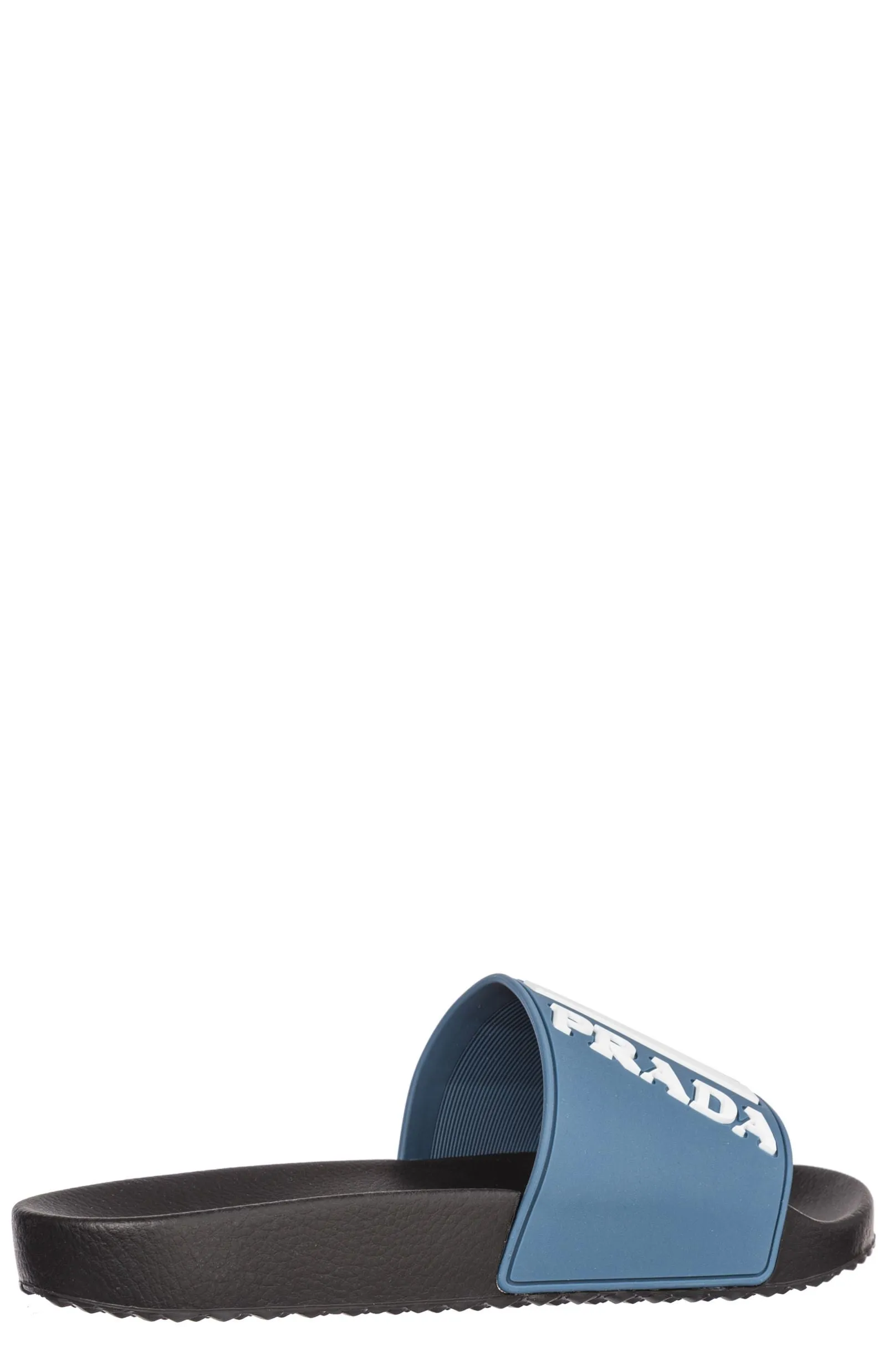 Prada Logo Embossed Slides