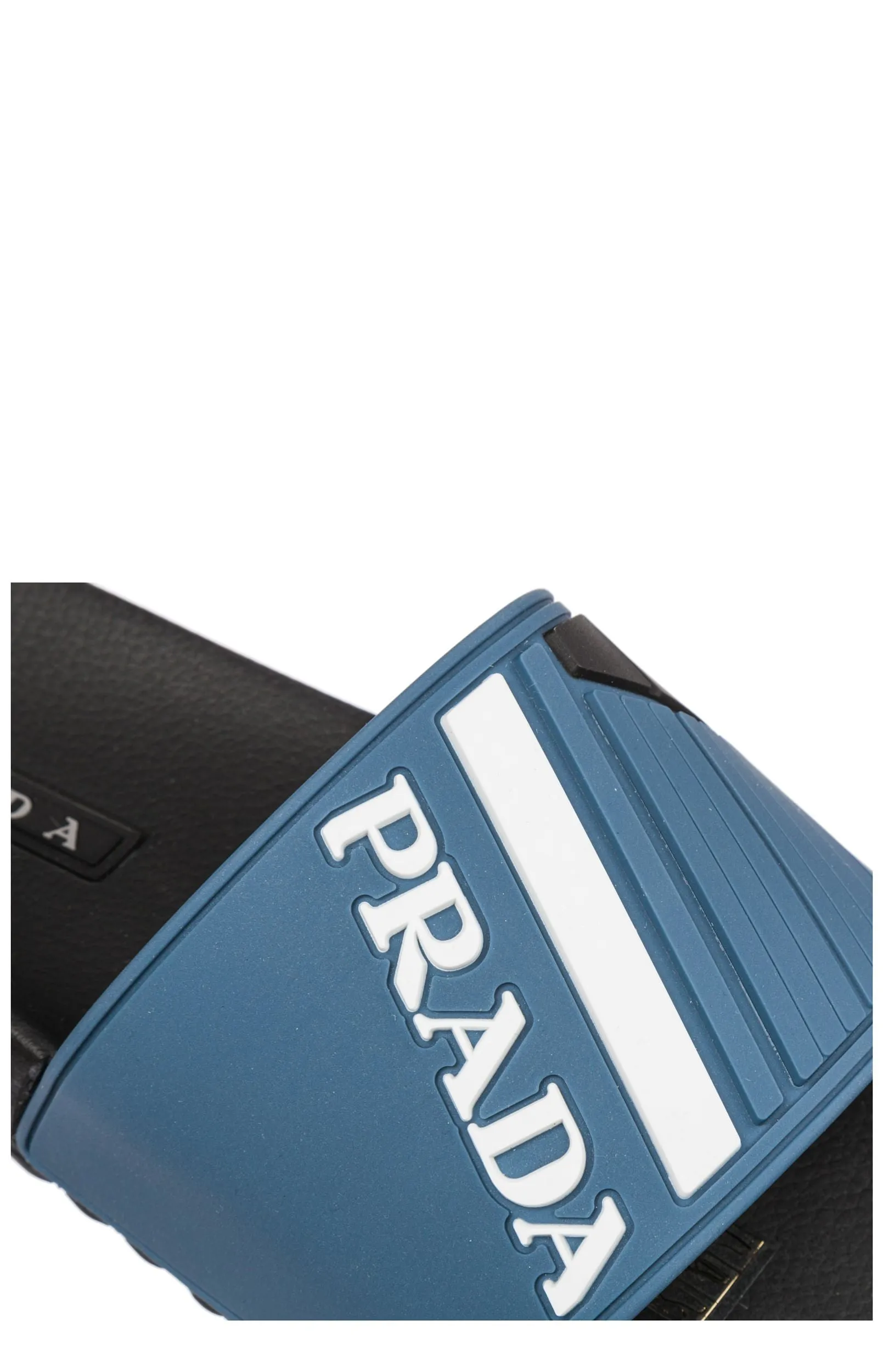 Prada Logo Embossed Slides