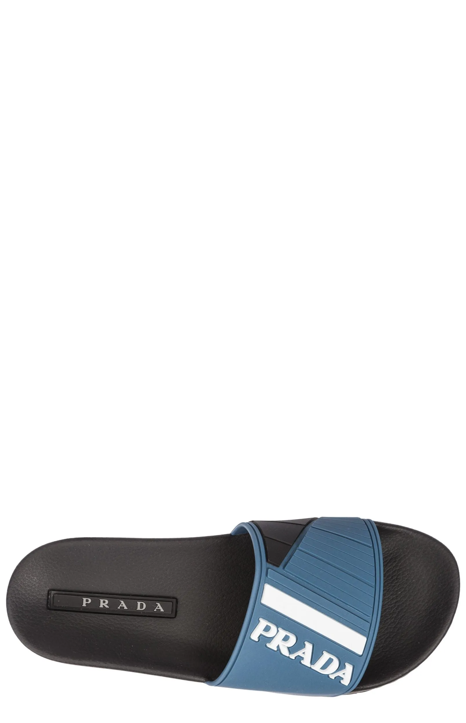 Prada Logo Embossed Slides