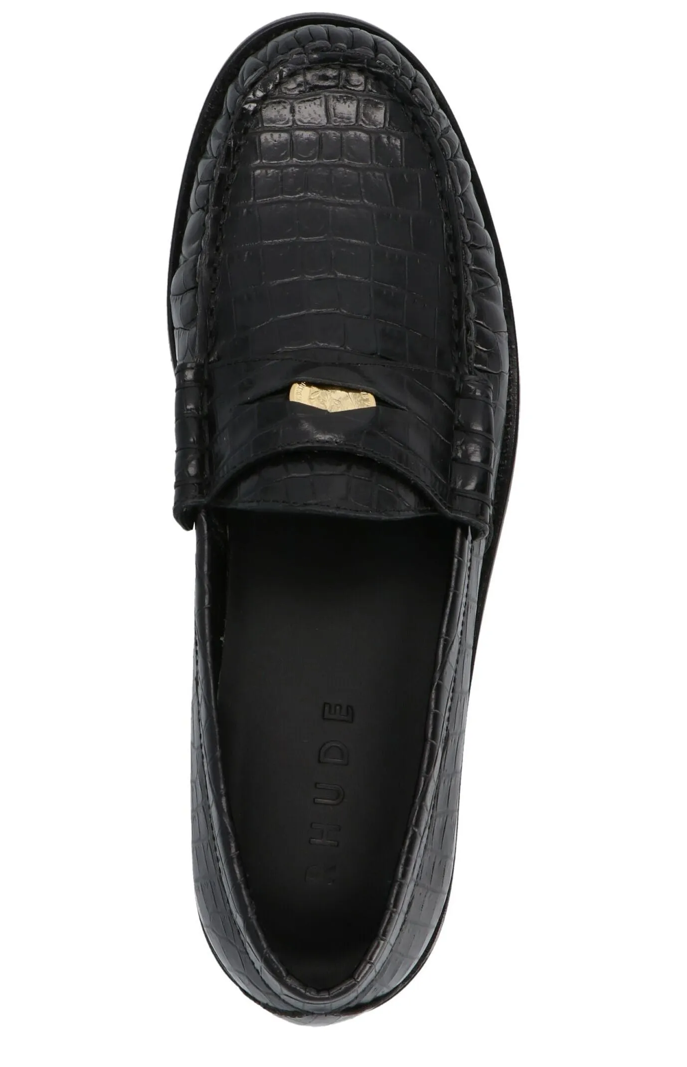 Rhude Embossed Almond-Toe Loafers
