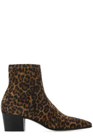Saint Laurent Leopard Printed Vassili Zipped Boots