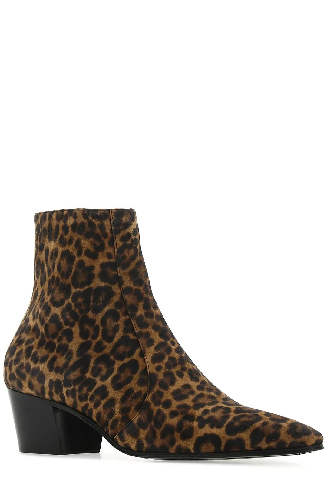 Saint Laurent Leopard Printed Vassili Zipped Boots