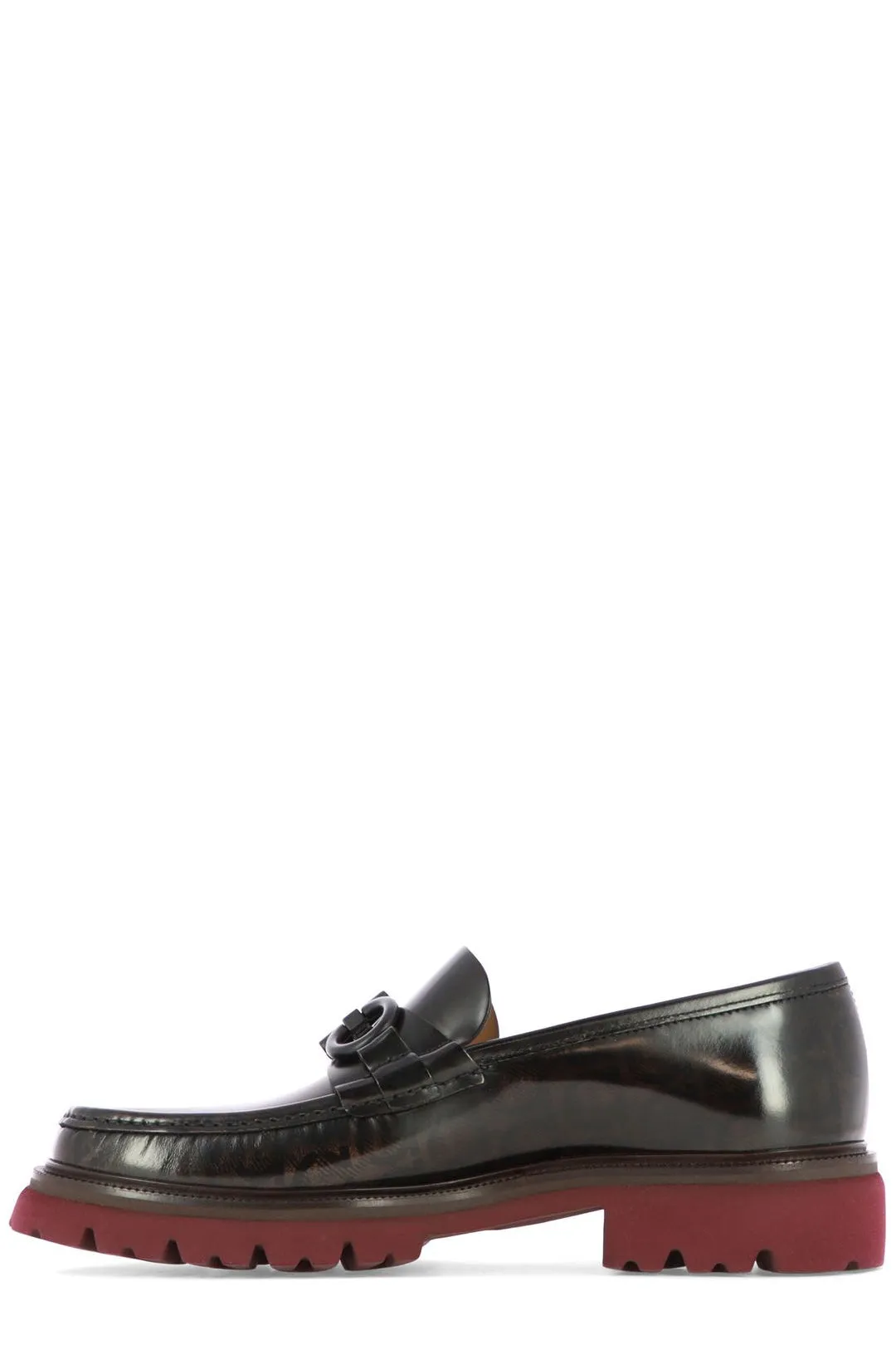 Salvatore Ferragamo Gancini Plaque Almond Toe Loafers