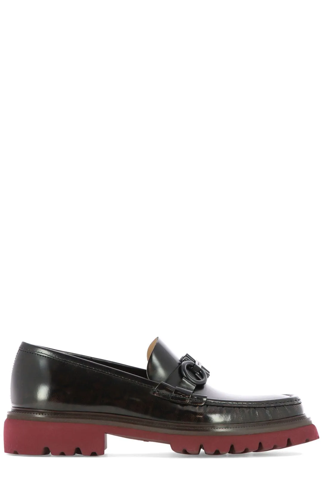 Salvatore Ferragamo Gancini Plaque Almond Toe Loafers