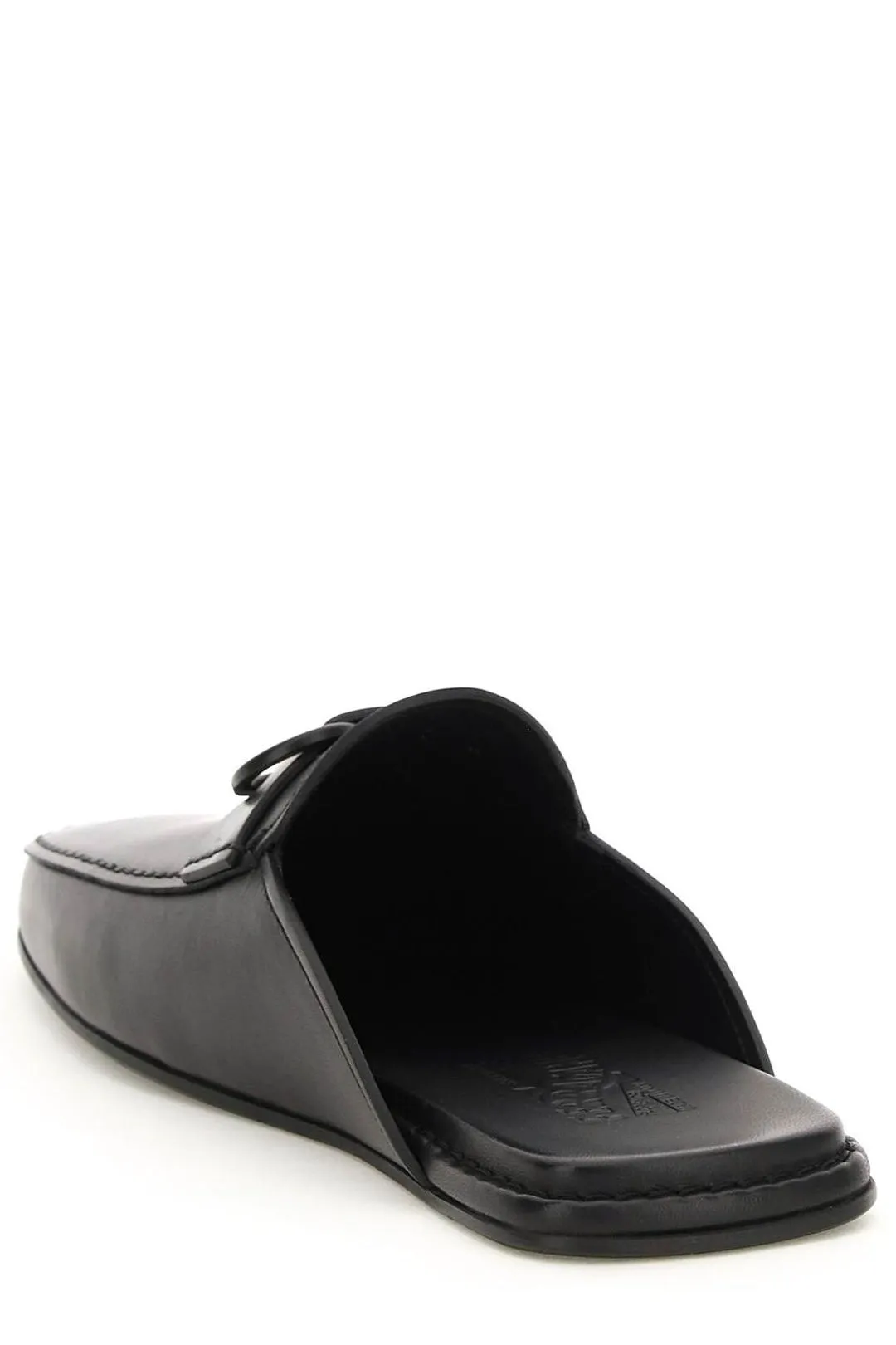 Salvatore Ferragamo Gancini Plaque Square Toe Mules