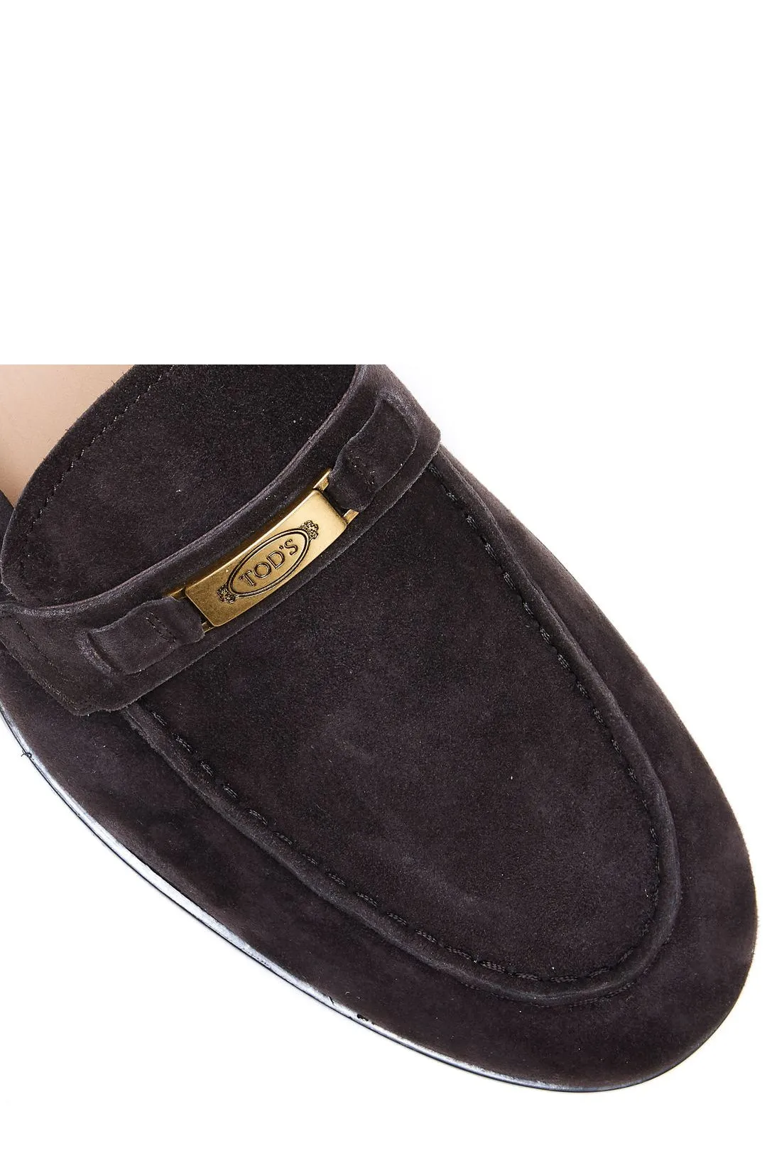 Tod's Logo Plaque Round-Toe Loafers