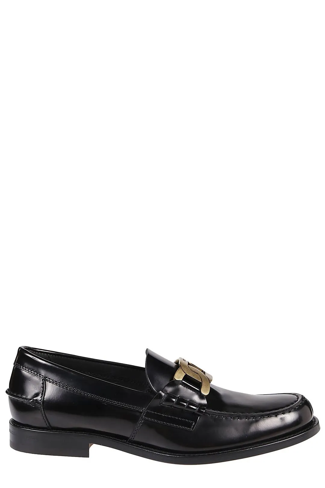 Tod's Logo Plaque Round-Toe Loafers