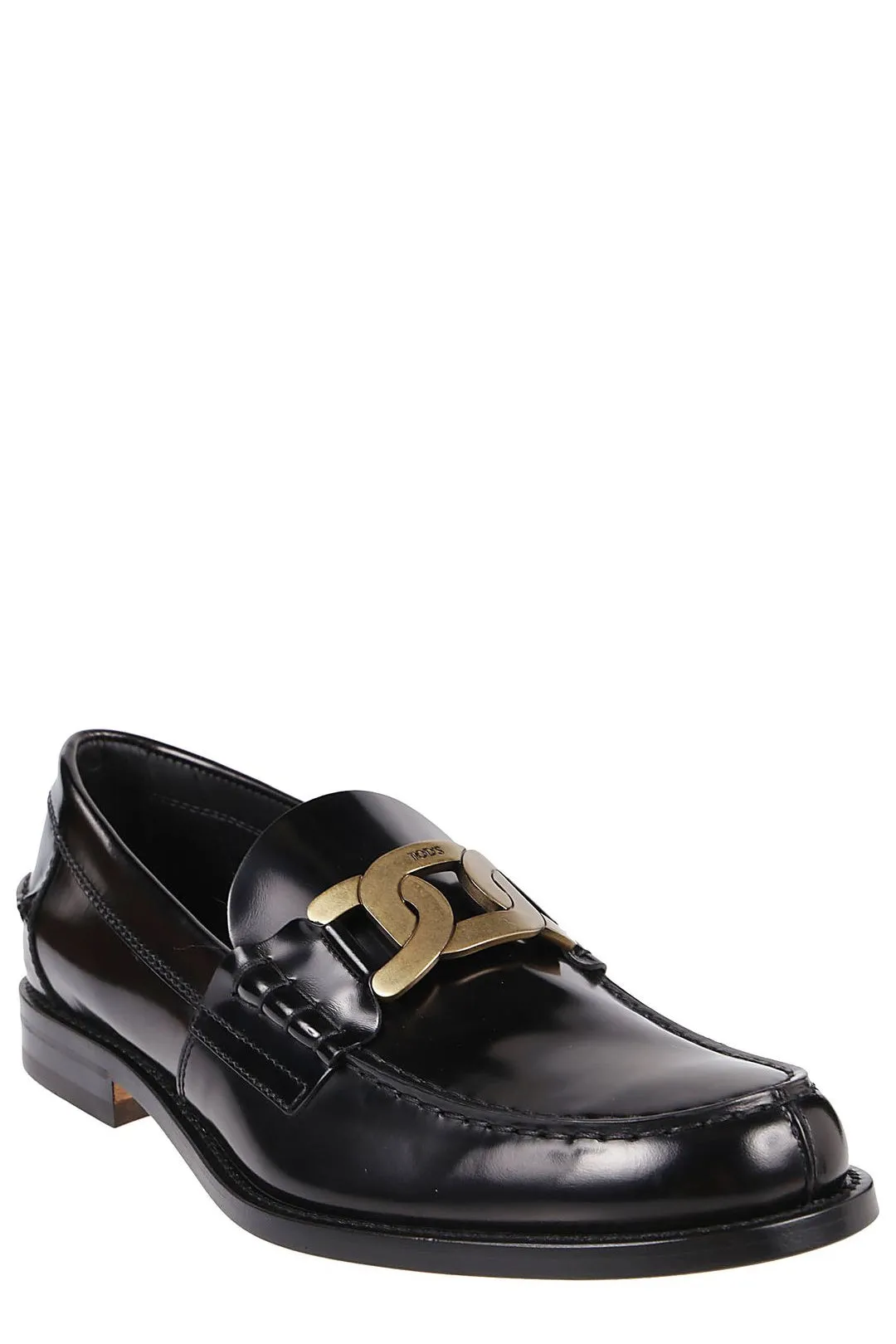 Tod's Logo Plaque Round-Toe Loafers