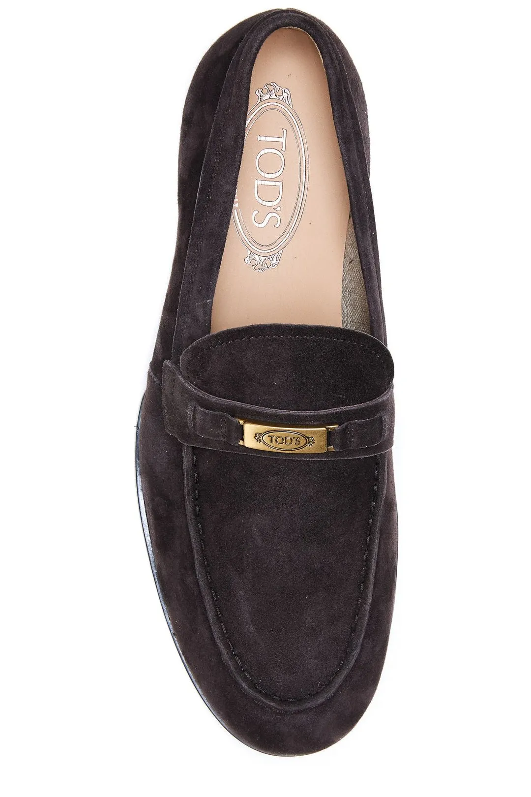Tod's Logo Plaque Round-Toe Loafers