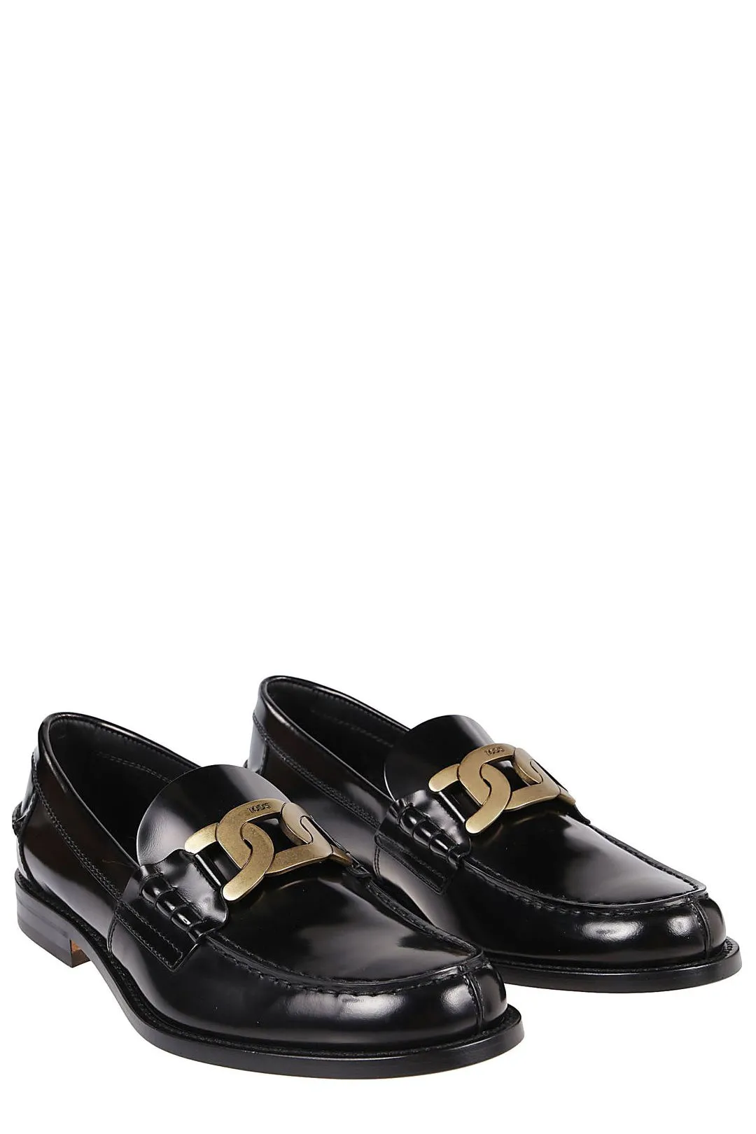 Tod's Logo Plaque Round-Toe Loafers