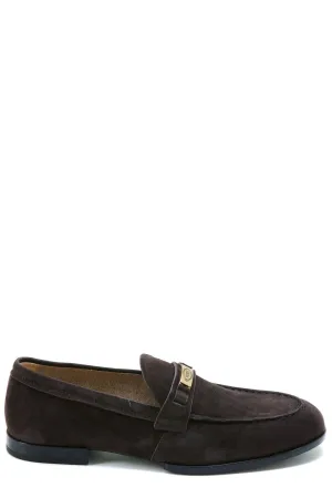 Tod's Logo Plaque Round-Toe Loafers